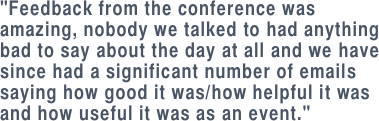 "Feedback from the conference was
